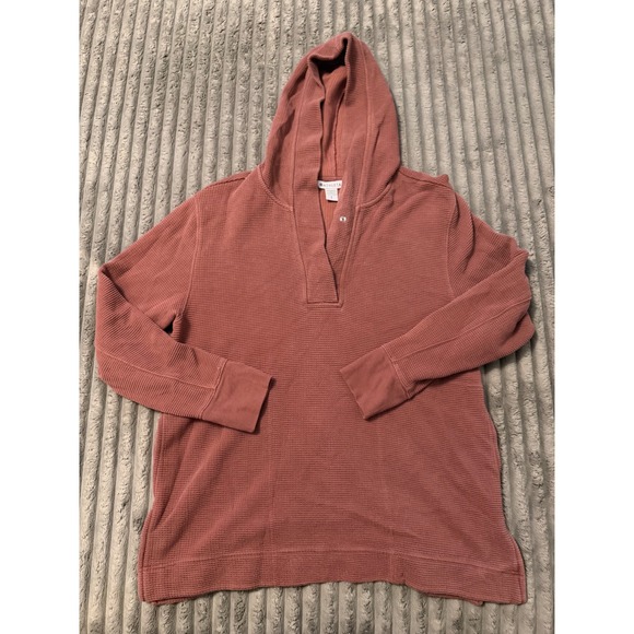 Athleta Tops - Athleta Waffle Knit Hoodie Tunic Pullover Dusty Rose Pink Small S